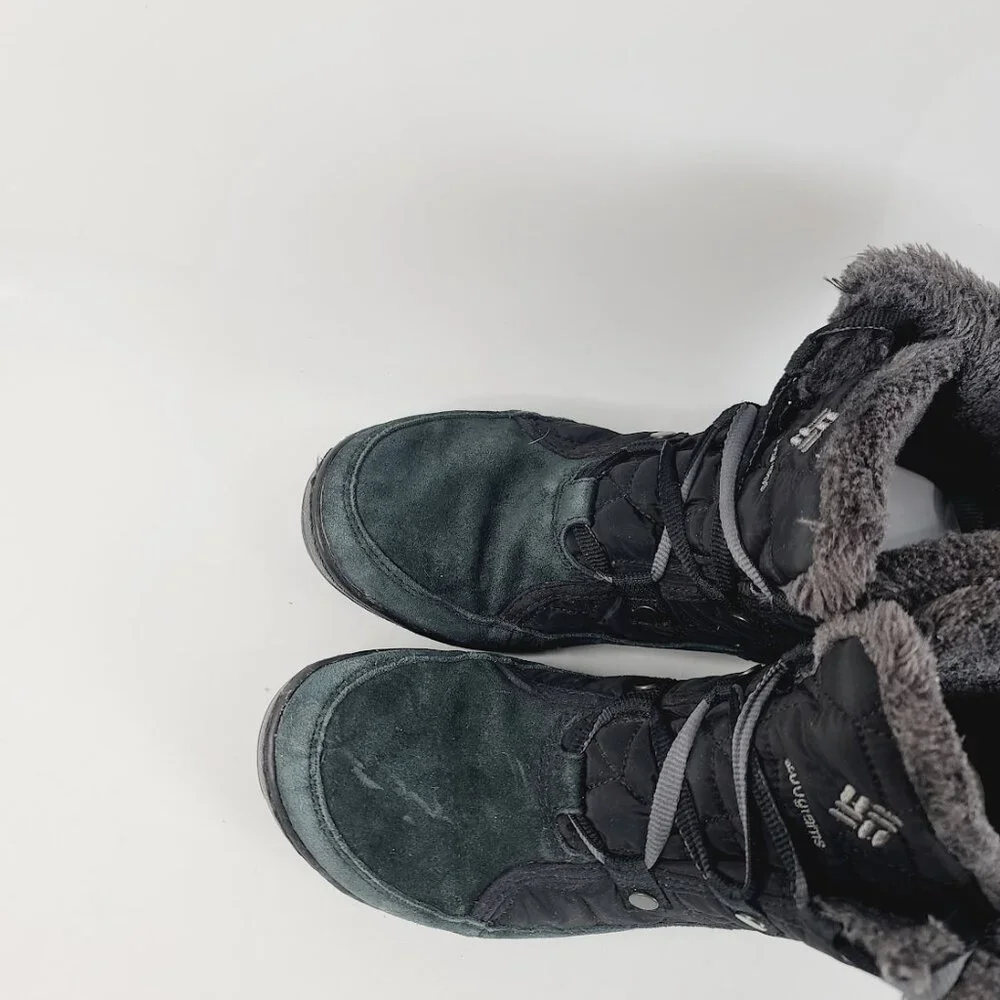 Columbia Women's Black Green‎ Minx Shorty Omni-Heat Ankle Winter Boots Size 8